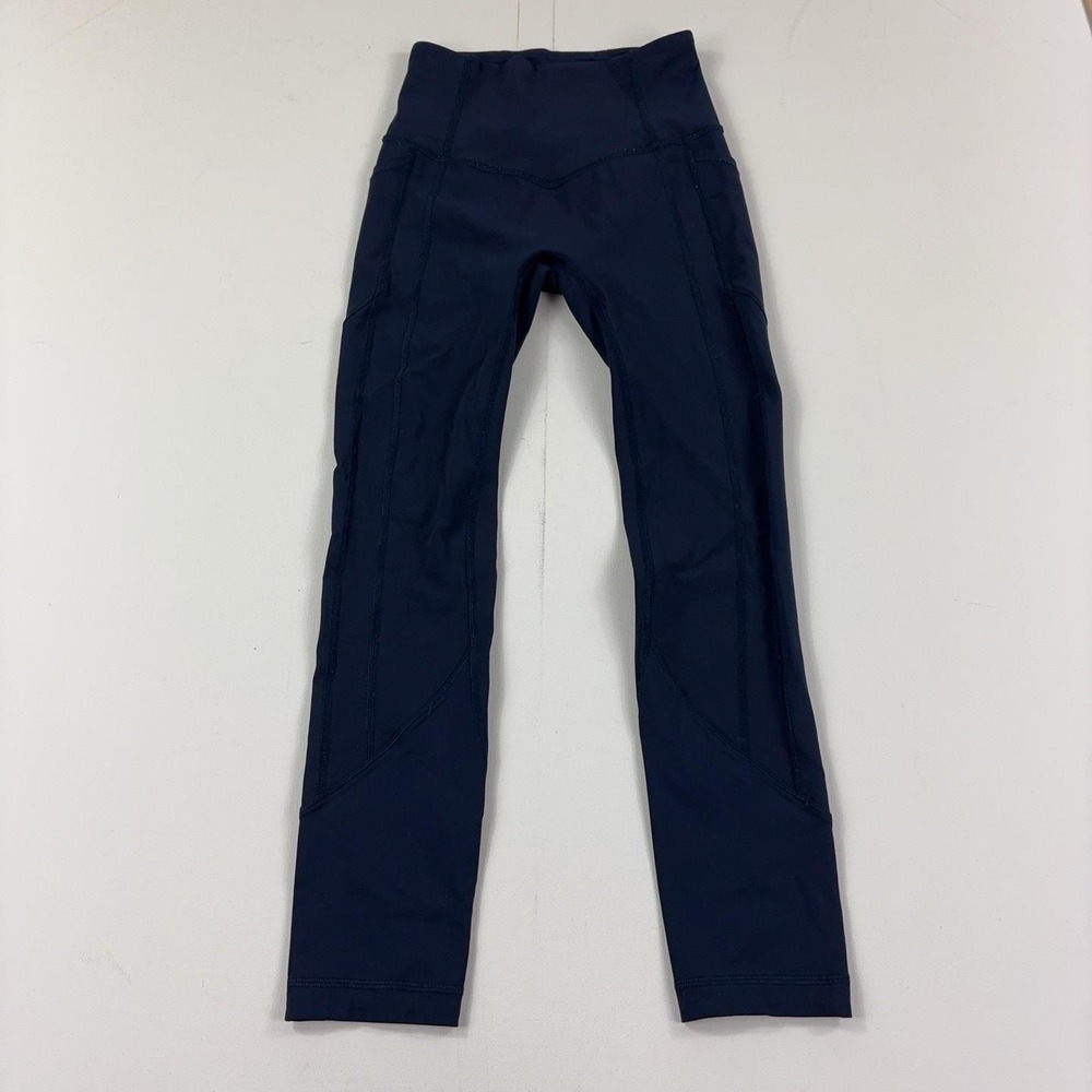 Lululemon All The Right Places Crop II Leggings Womens 2 Blue 23" LW6AMYS